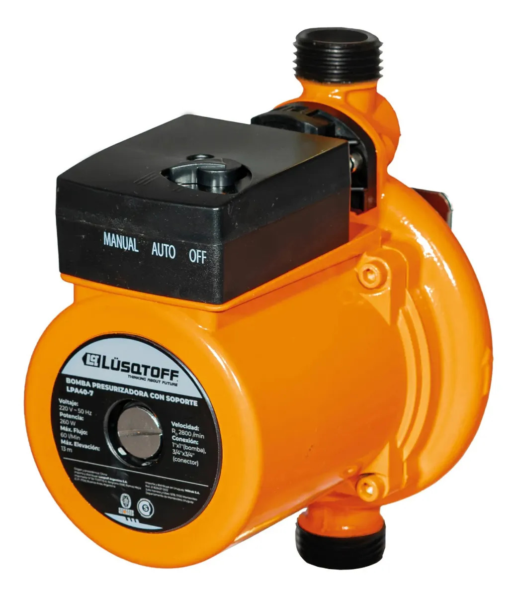 Electrobomba Presurizadora Lusqtoff LPA40-7 0,35hp 60 L/min 260w