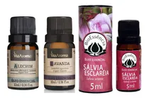 Comprar Óleo Essencial Lavanda + Alecrim 10ml Via Aroma + Sálvia Sclaréia 05ml 