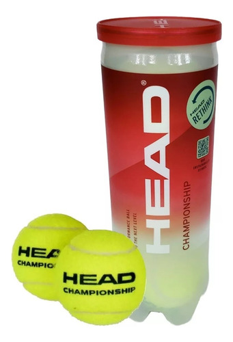 Imagen 3 de 6 de Tubo Pelotas Tenis Head Championship X 3 Cemento Ladrillo