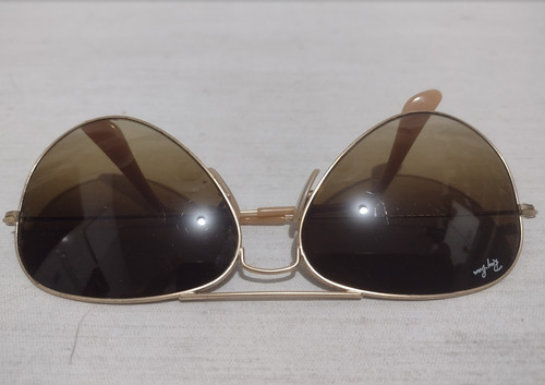 Ray Ban Aviador Rb 3025 Made In Italy Oval Dourado Marrom Dourado (Usado)