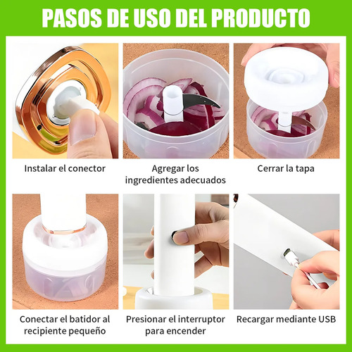 Batidora De Inmersión Licuadora Manual 4 En 1