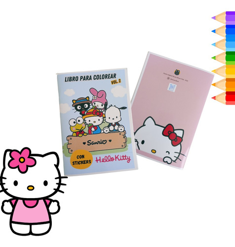  Libro Para Pintar Hello Kitty Vol. 2 Con Stickers