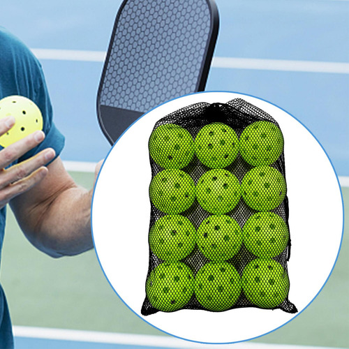 12x Bolas De Pickleball, Accesorios De Entrenamiento, Verde
