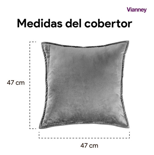 Funda De Cojín Velvet Gris Vianney
