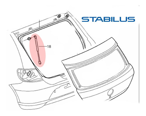 Imagen 3 de 4 de Amortiguador Baul Volkswagen Gol Trend Original Kit X2