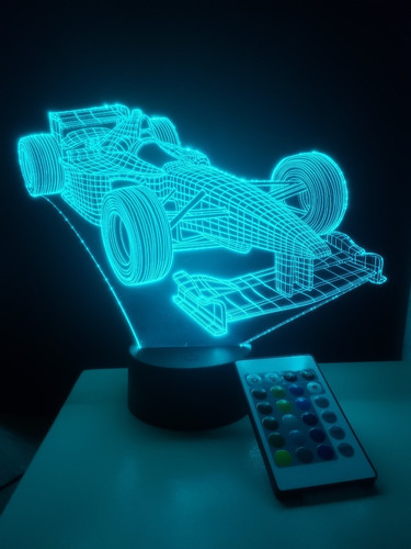 Imagen 5 de 8 de Lampara Led 3d Con Control Carro De Carreras