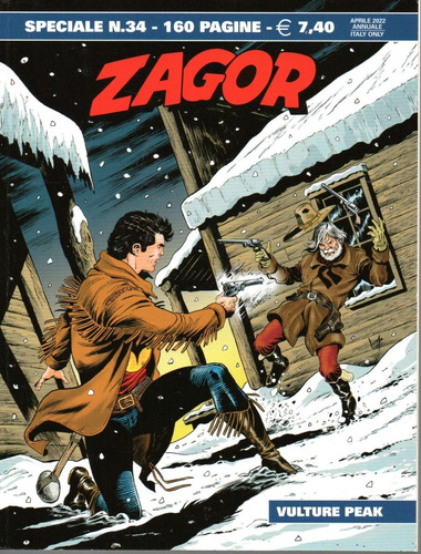 Zagor Speciale Nº 34 - Vulture Peak - 160 Páginas Em Italiano - Sergio Bonelli Editore - Formato 16 X 21 - Capa Mole - 2022 - Bonellihq Cx341 Jan24