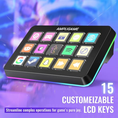 Fifine Ampligame Stream Controller Con 15 Teclas Macro