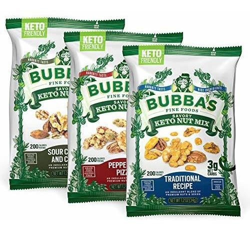 Bubba's Keto Nut Mix Variety Pack, 1.2oz (pack Of 6) | 3g N