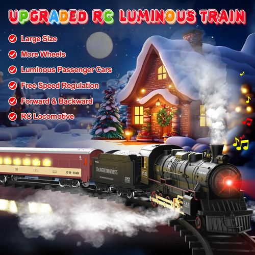 Hot Bee Tren Rc Navidad Luz Vapor Sonido Para Niños 3-8+