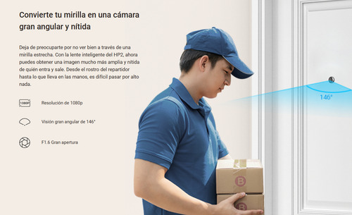 Visor Mirilla Ezviz Pantalla Color 2mp Wifi Batería S/cables