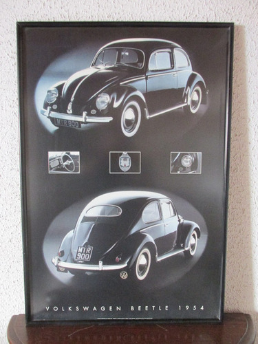 Antiguo Afiche Aleman Volkswagen Escarabajo De Coleccion