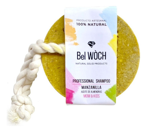  Shampoo Sólido Bel Wòch 100% Natural En Barra Manzanilla