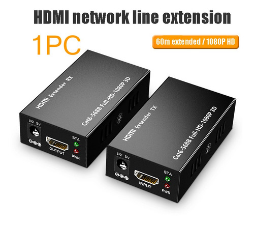 Extensor De Señal Hdmi, 1080p, 3d, Transmisor Y Receptor