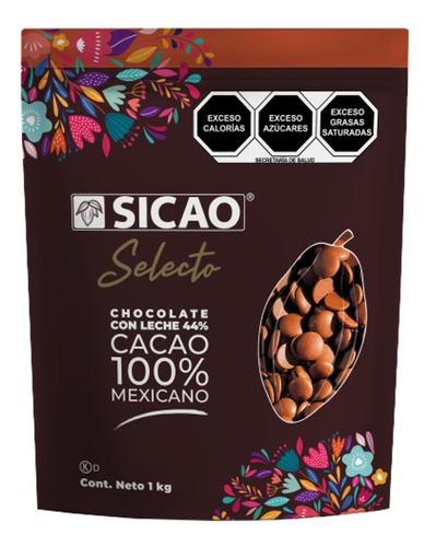 Chocolate Sicao Selecto Lacteo 44% Cacao Mexicano 1kg