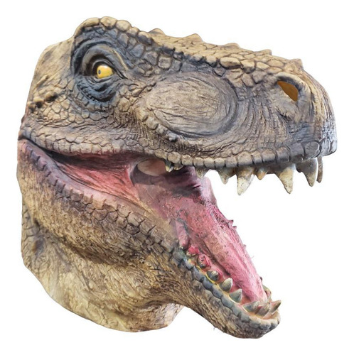 Máscara De Látex Cabeça Dinossauro Rex Realista Fantasia