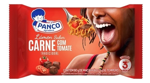 Macarrão Instantâneo Lámen Carne com Tomate Tradicional Panco Pacote 85g