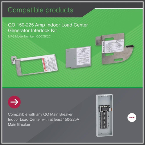 Interlock Kit Square D Qocgk2c Qo Y Qom2 Main Breaker