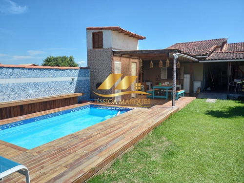 Imagem 8 de 10 de Linda Jc- Casa A Pronta Entrega De 3 Quartos, Área Gourmet E Piscina Em Unamar - Cabo Frio - Rj