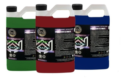 Pack 3 Shampoo Snow Foam Espuma Colores Auto Pink-blue-green