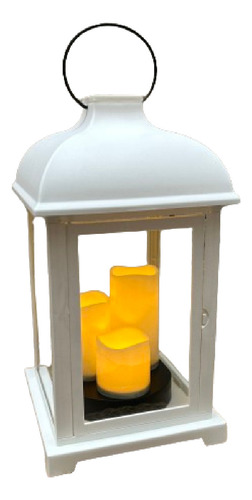 Farol Grande 45 X 25 Cm Con 3 Velas Led Fanal Zen D Oriente