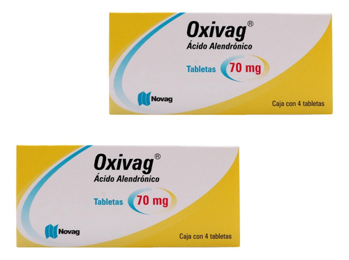 Oxivag Acido Alendrónico 2 Cajas Con 4 Tabletas De 70mg C/u