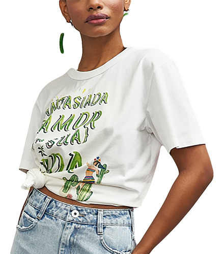 Camiseta Colcci Boy Off Shell Feminino