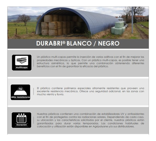 Plastico Blanco Negro Invernadero Techos 8.50 Mts X 2 Mts