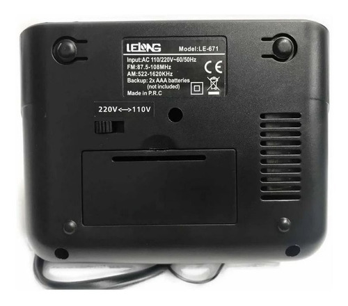 Rádio Relógio Digital Despertador Alarme Duplo Lelong Le-671