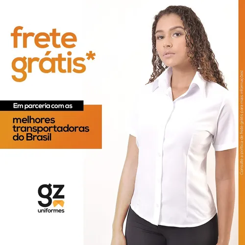 Camisa Blusa Uniforme Feminino Social Farda Para Bordado