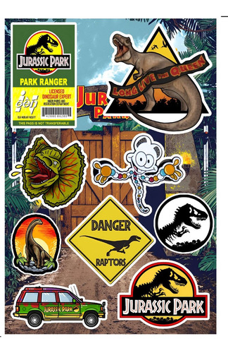 Plantilla De Stickers Nueva Jurassic Park