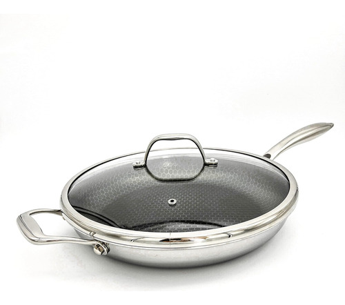 Sartén Híbrida De Acero Inoxidable Con Superficie Hexagonal
