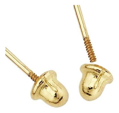 Aretes De Corchete De Corazón Flotante De Oro Amarillo De 14