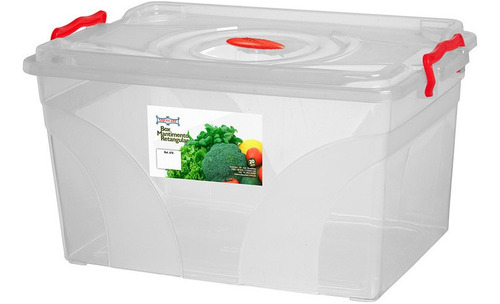 Caixa Box Org. Mantimentos Retangular Com Trava 20l N476