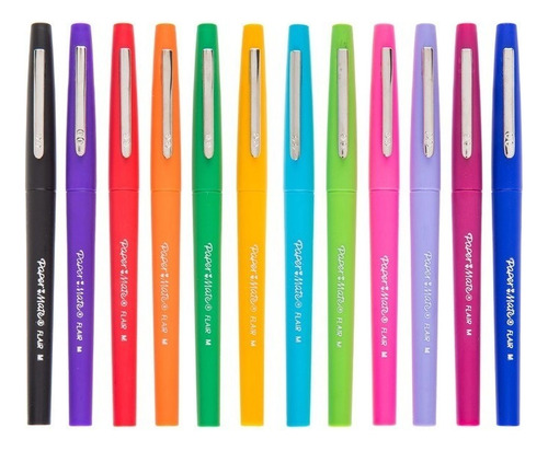 Pacote Marcadores Paper Mate Flair, 32 cores, Plumones Felt Tip