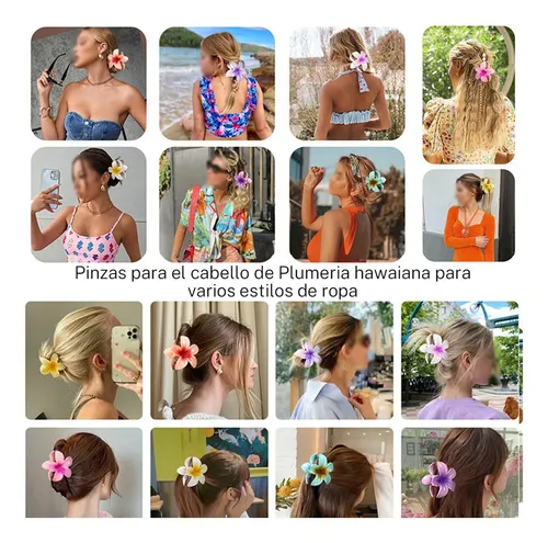 15×pinzas Para El Cabello Diseño Flor Hawaiana