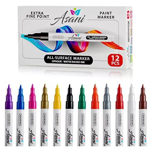 48 Colors Acrylic Markers Paint Pens for Mug Rocks Craft Ceramic Glass Wood  Fabric Canvas -Art Crafting Supplies Extra Fine