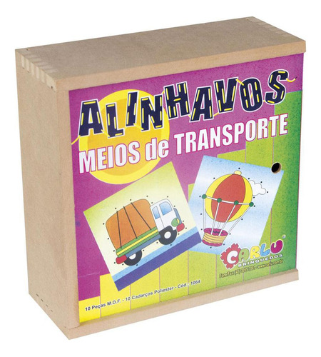 Alinhavos Meios Transporte Madeira - Estimula Coordenação