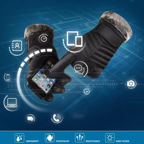 Guantes De Invierno Guantes Térmicos Suaves Raya De Felpa