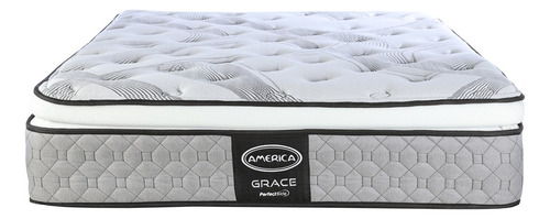 Colchón América Grace Individual 100x190 Cm Con Pillow Color Gris