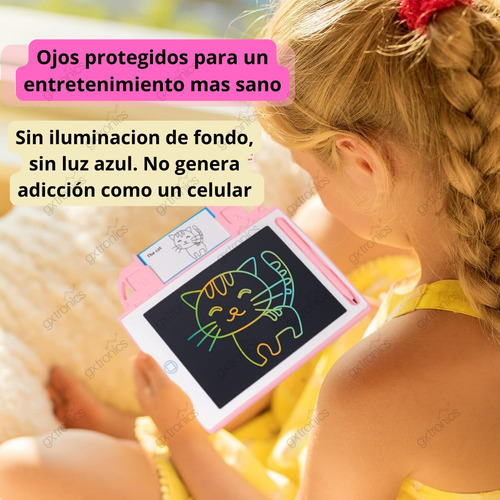Pizarra Magica Tablet Niños Lcd 8.5 Con Plantillas De Dibujo Color Rosa