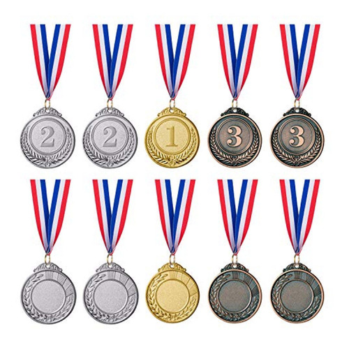 Imagen 3 de 7 de Trofeo Favide 12 Piezas Oro Plata Bronce Premio Medallas-gan
