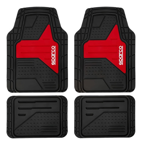 Tapete Alfombra Deportivo Sparco Auto/camioneta Negro Rojo