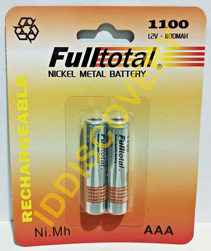 Pila Recargable Fulltotal Aaa Ni-mh 1100 Mah Pack 2 Unidades