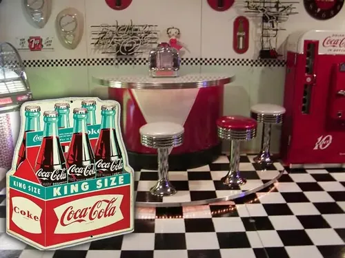 Placa Retrô Em Metal Coca Cola Ks Ice King Size | Parcelamento sem