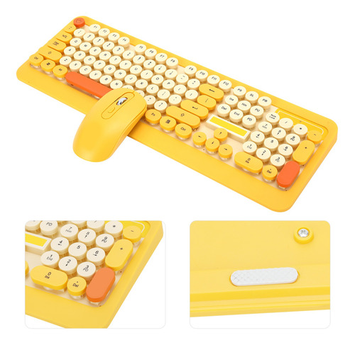 Imagen 4 de 10 de Juego De Teclado Y Ratón K68 Receptor Inalámbrico De Dibujos
