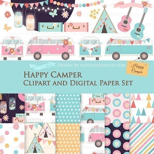 Cliparts Png Papeles Digitales Campamento Carpa Guitarra M5