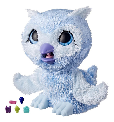 Brinquedo interativo Furreal Wild para animais de estimação com sons de coruja azul