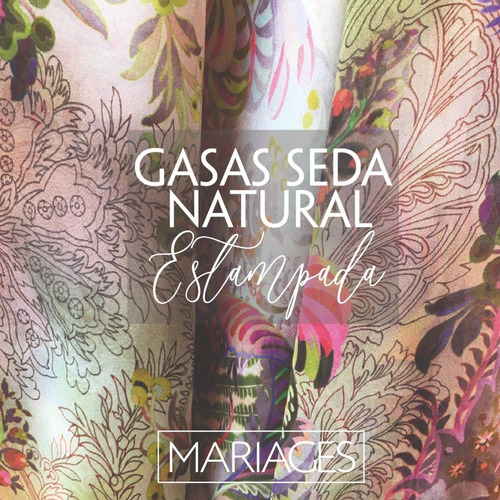 Imagen 4 de 7 de Gasa De Seda Natural Estampada - Importada - Mariages A4