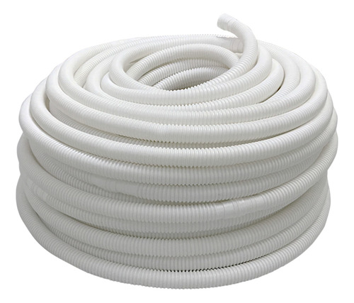 Mangueira Plástica Corrugada Dreno Split Conector Liso 50 Mt Cor Branco